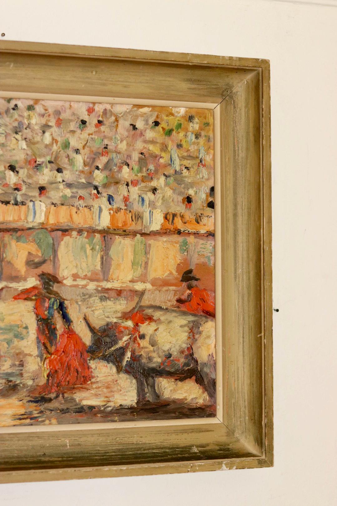 Swedish Oil On Panel Painting "Matador"