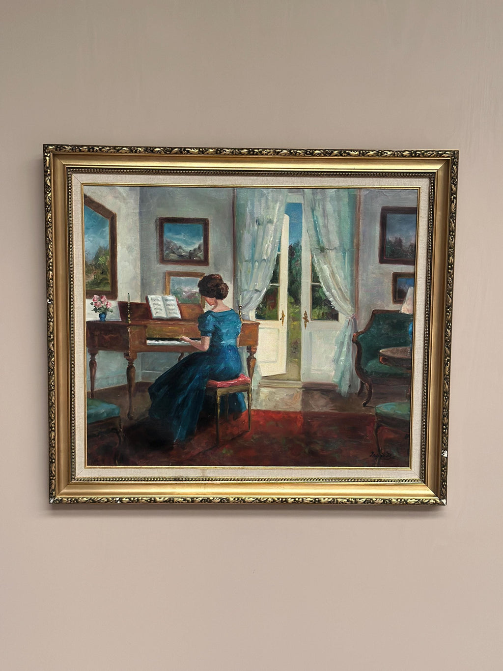 “Woman at Piano” by Inger Bo