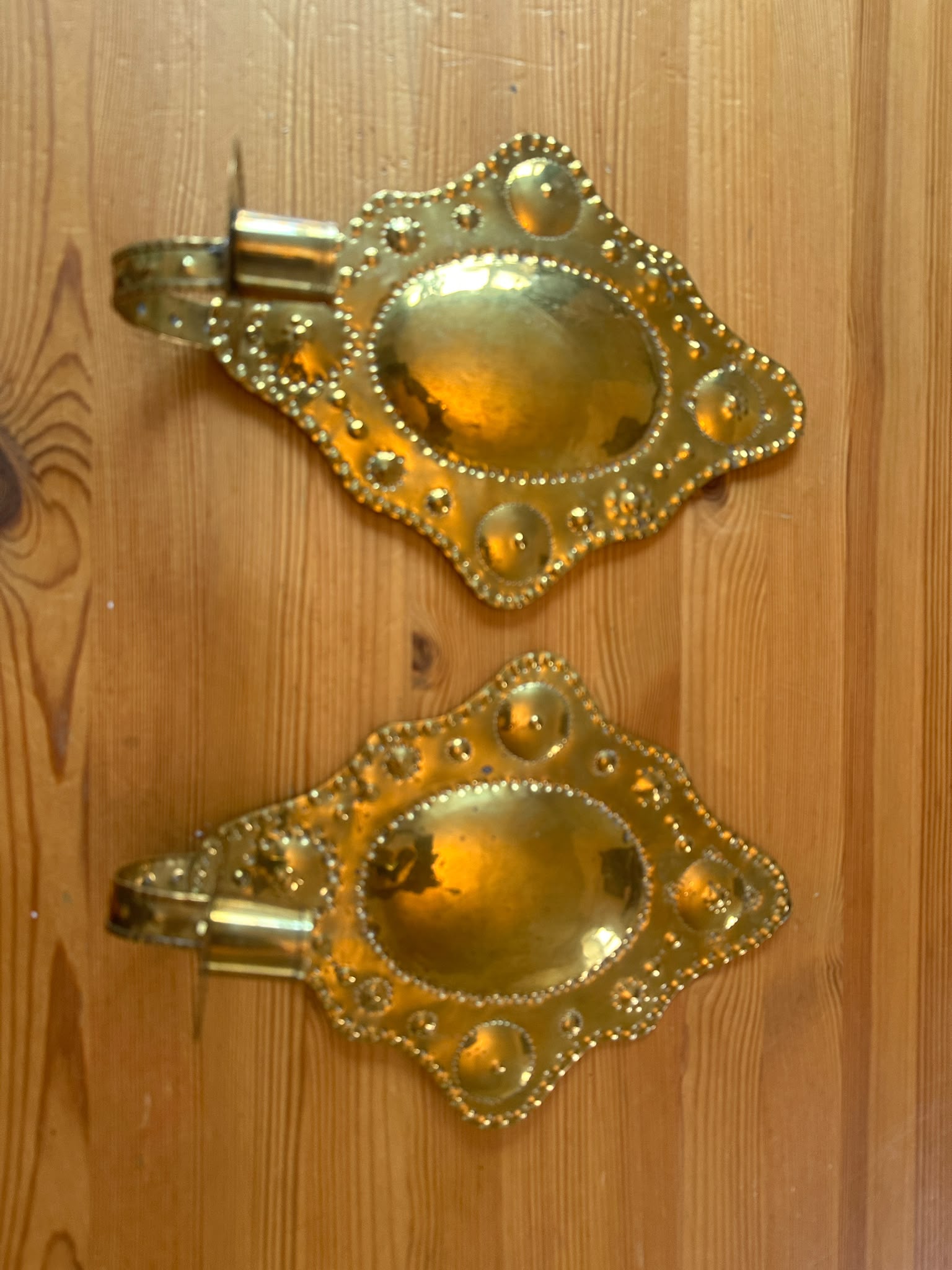 Reserved Pair Of Mid Century Swedish Brass Sconces