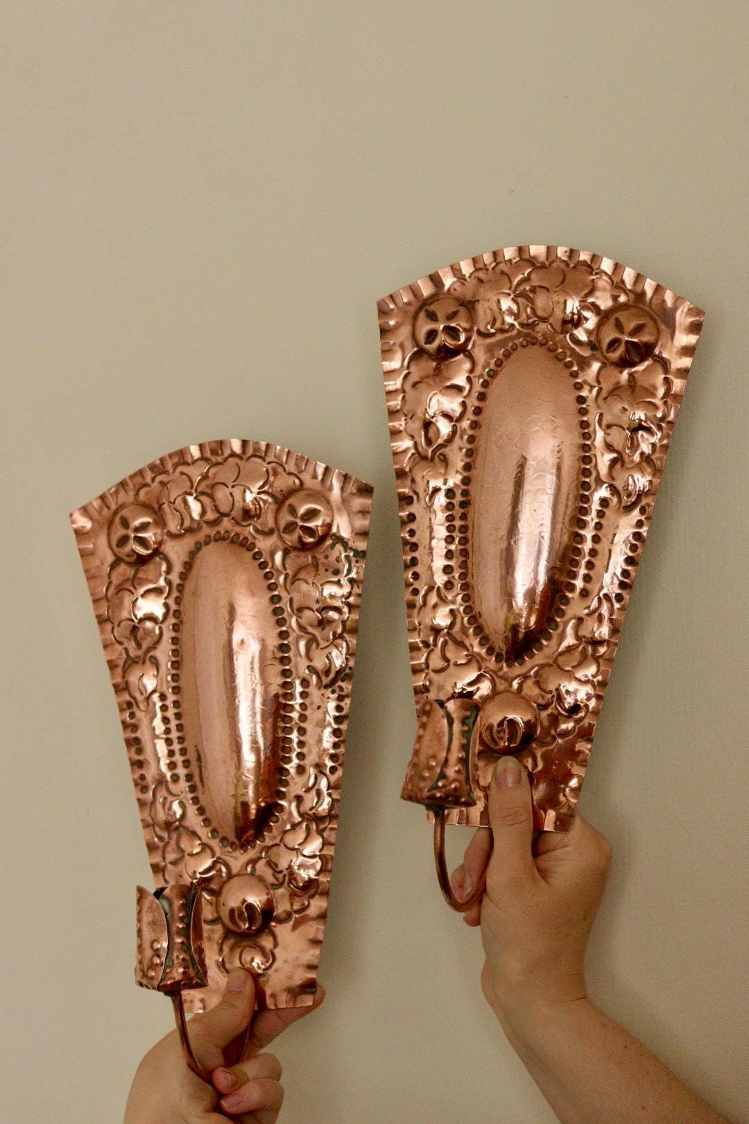 Pair Of Mid Century Swedish Copper Sconces