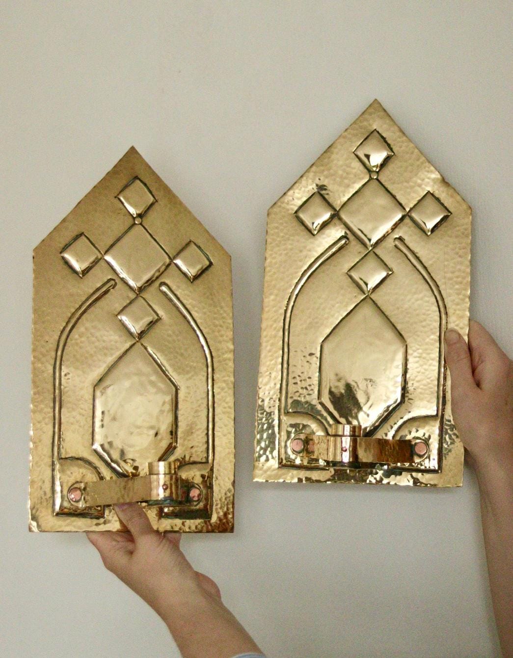 Pair Of Mid Century Swedish Brass Sconces