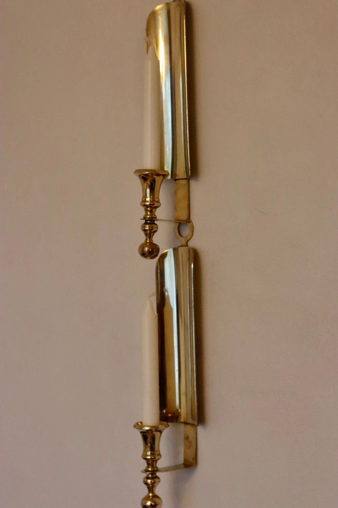 Pair of Mid-Century Swedish Brass Sconces