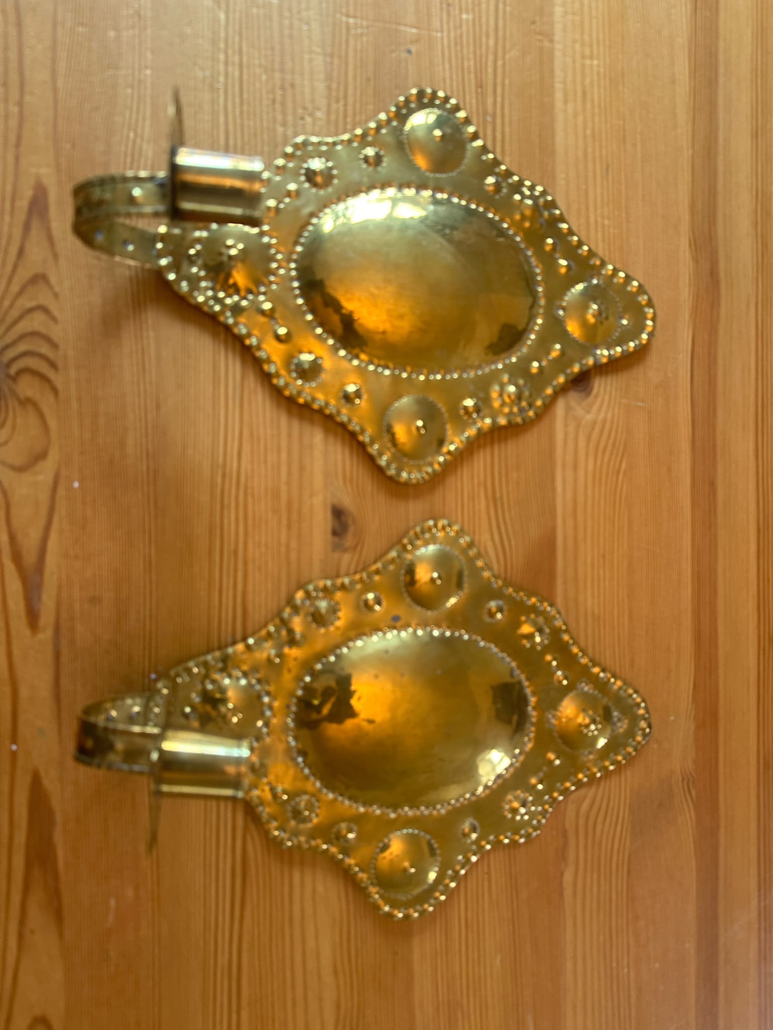 Reserved Pair Of Mid Century Swedish Brass Sconces