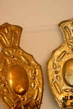 Baroque Style X-Large Mid-Century Brass Swedish Sconces