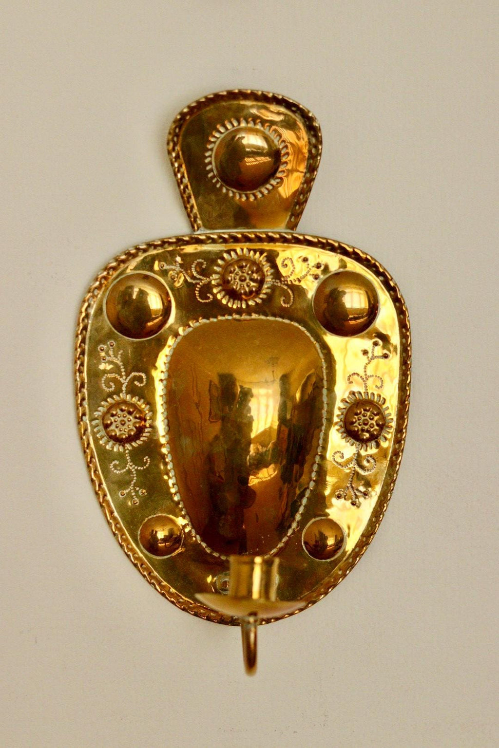 Pair Of Mid Century Swedish Brass Sconces