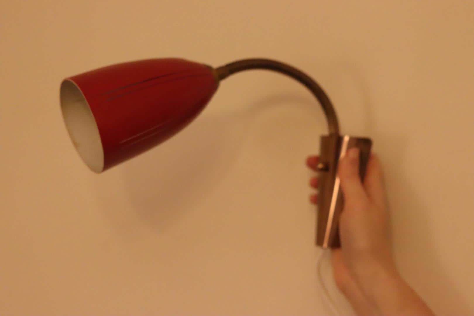 Vintage Red Wall Sconce, Swedish