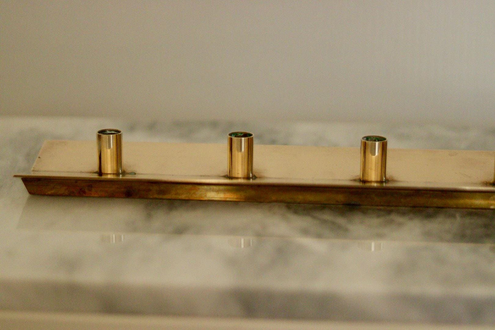 Mid-Century Swedish Brass Candelabra by Pierre Forsell for Skultuna