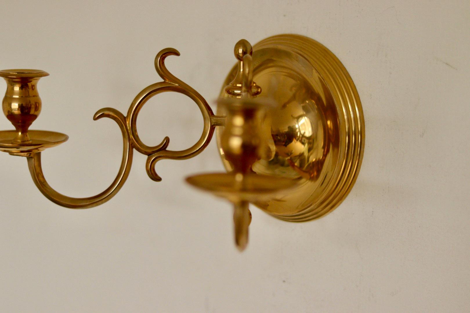 SINGLE Mid Century Swedish Brass Sconce by Skultuna