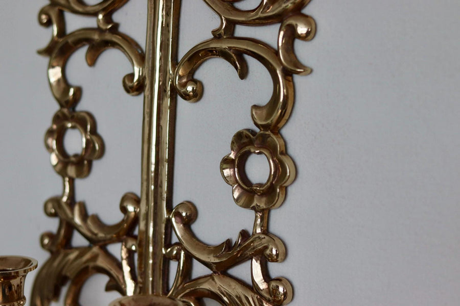 Single Mid Century Swedish Brass Sconce