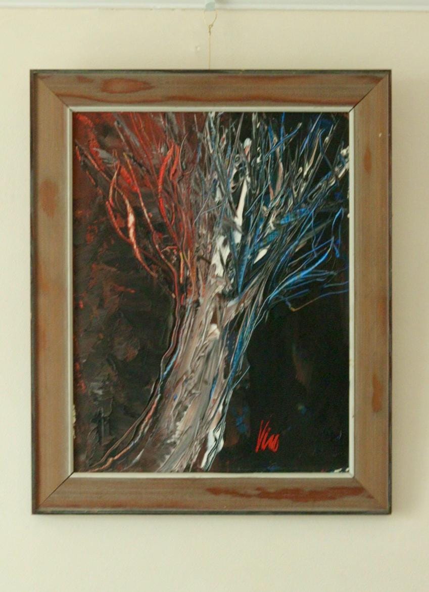 Mid-20th Century Original Oil on Panel – The Tree
