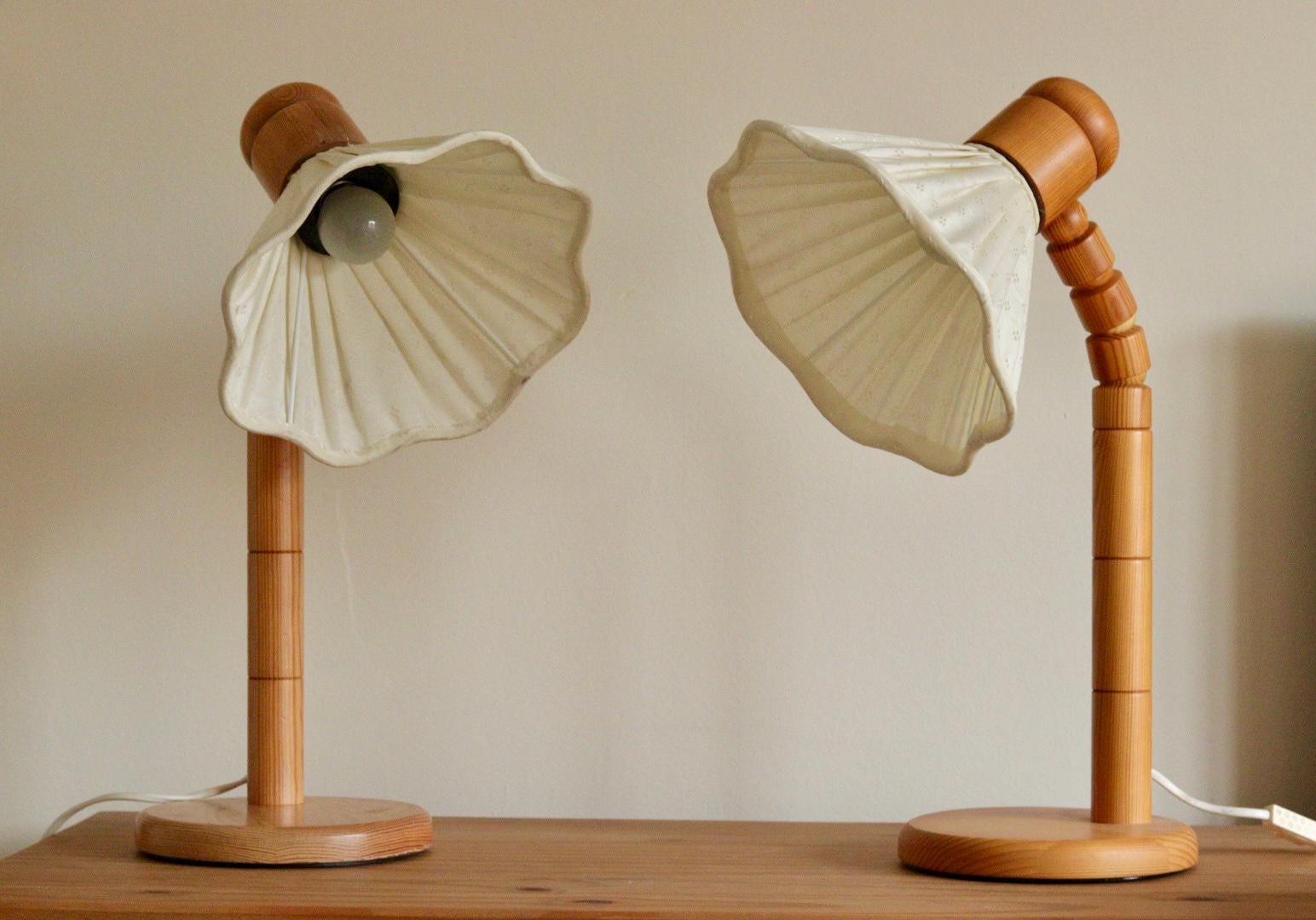 Vintage Pine Table Lamp by Solbackens Svarveri, Sweden, 1970s
