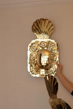 Large Mid-Century Swedish Brass Sconces
