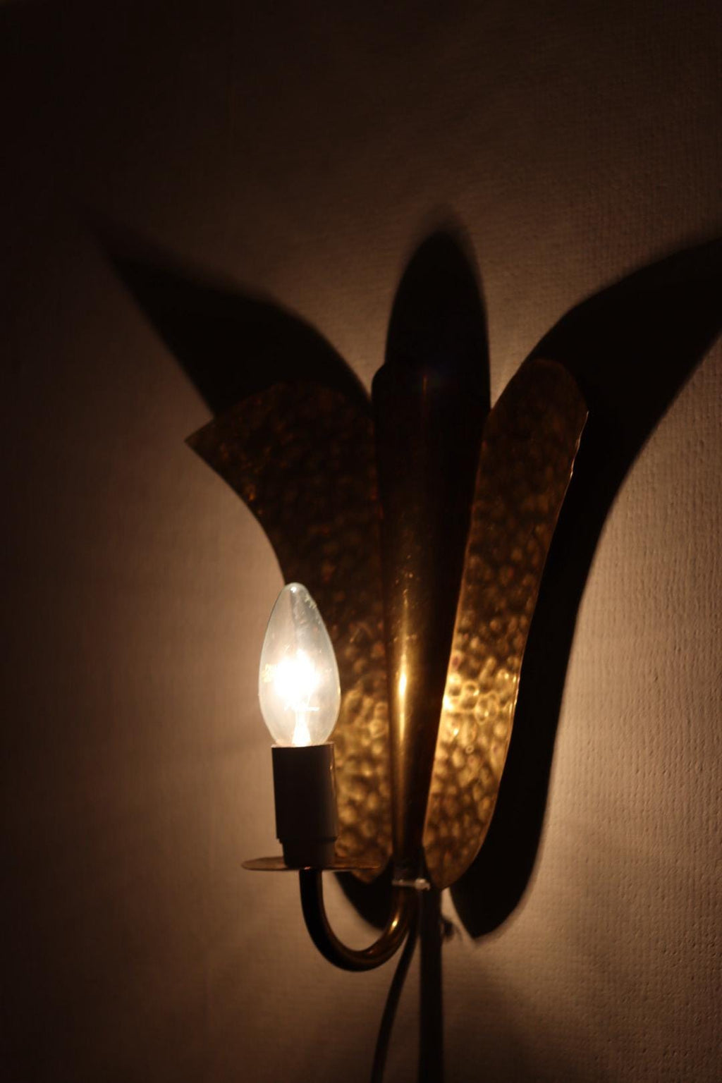 Pair of Swedish Mid-century Brass Electric Sconces