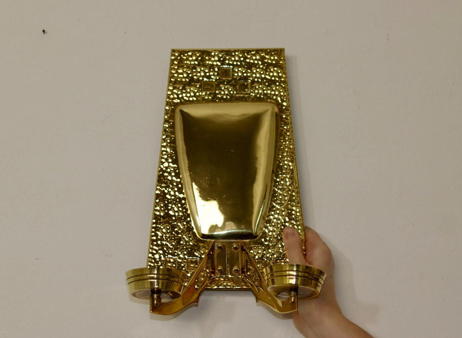 Pair of Art Nouveau Brass Sconces, early 20th century.