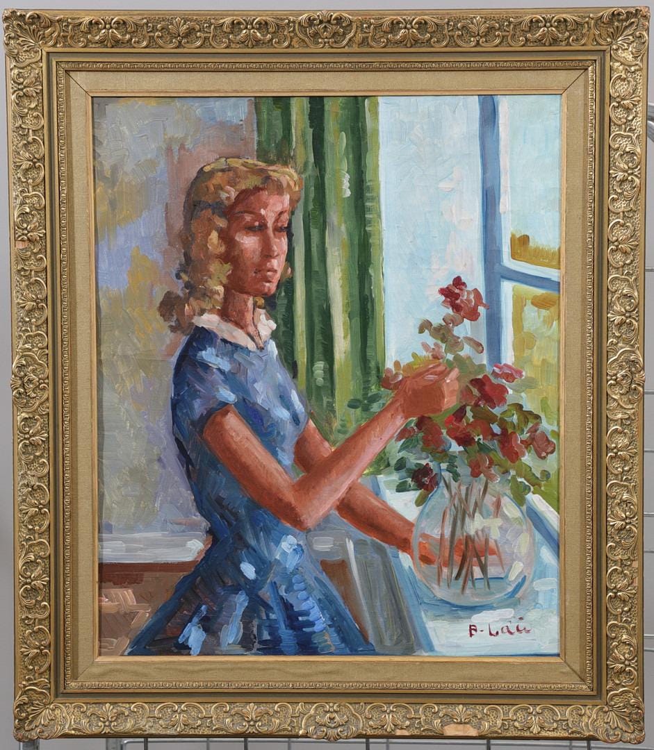 “Woman with Flowers” by Bendt Lauritzen