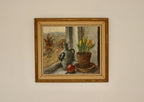 Original Swedish Oil On Canvas  “Still Life with Pot Plant”