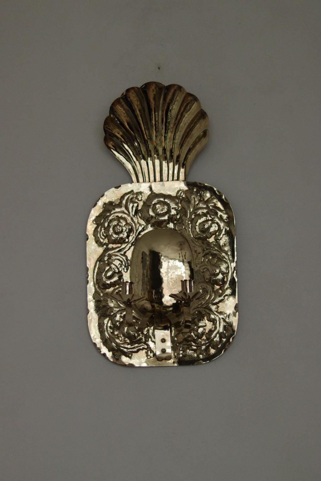 Large Mid-Century Swedish Brass Sconces