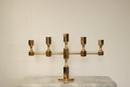 Swedish Brass Five Arm Candelabra By Gusum