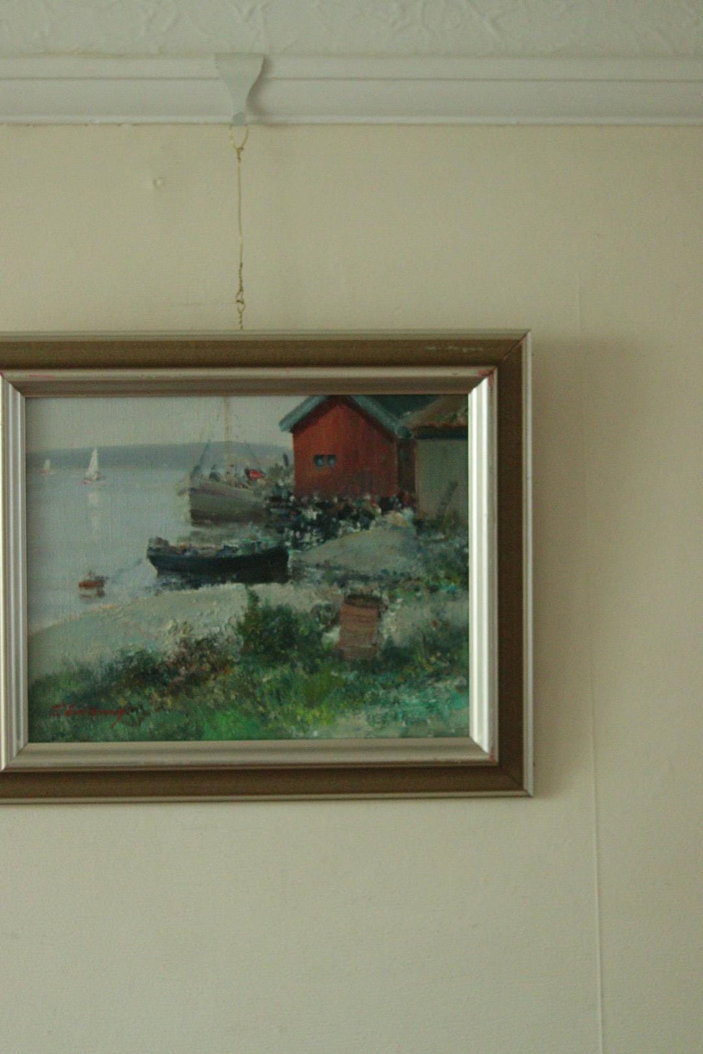 Vintage Oil on Canvas – “Sjöbodar