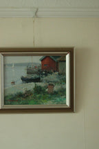 Vintage Oil on Canvas – “Sjöbodar