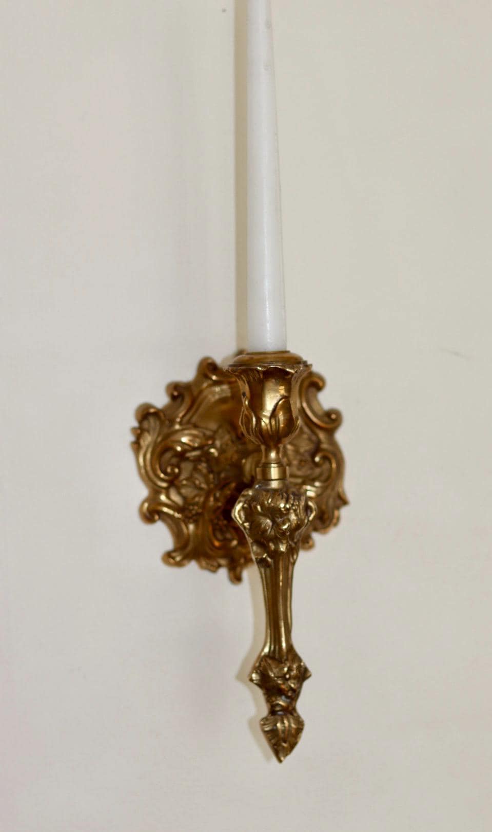 Single Mid Century Swedish Brass Sconce