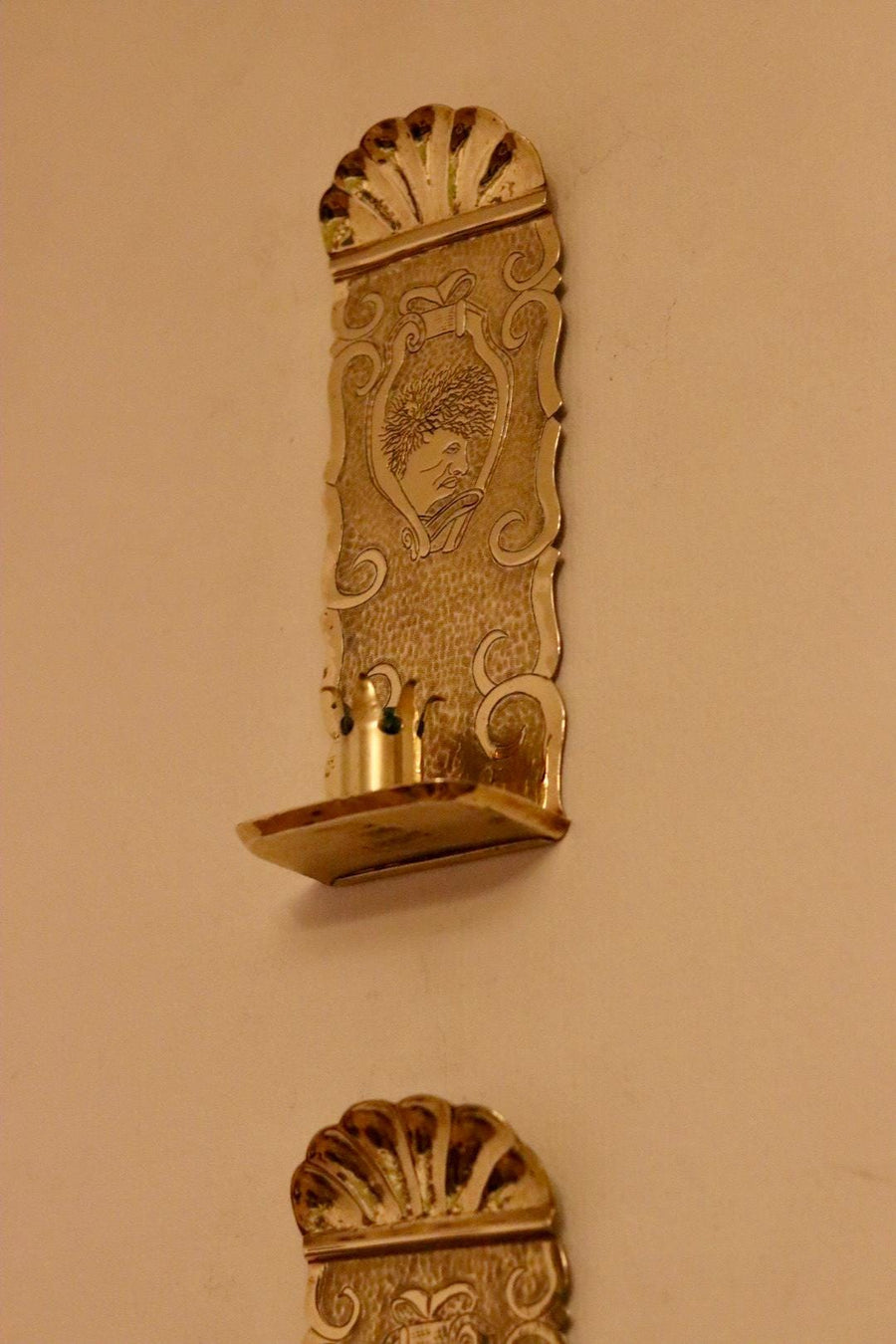 A Pair of Mid Century Swedish Brass Sconces