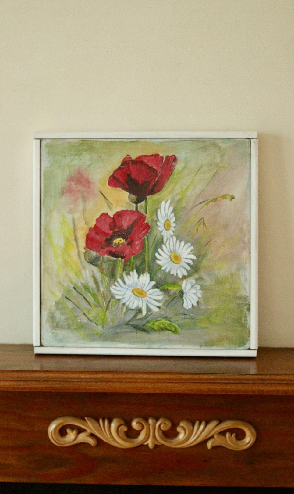 Mid-20th Century Still Life Oil on Canvas – Floral Painting