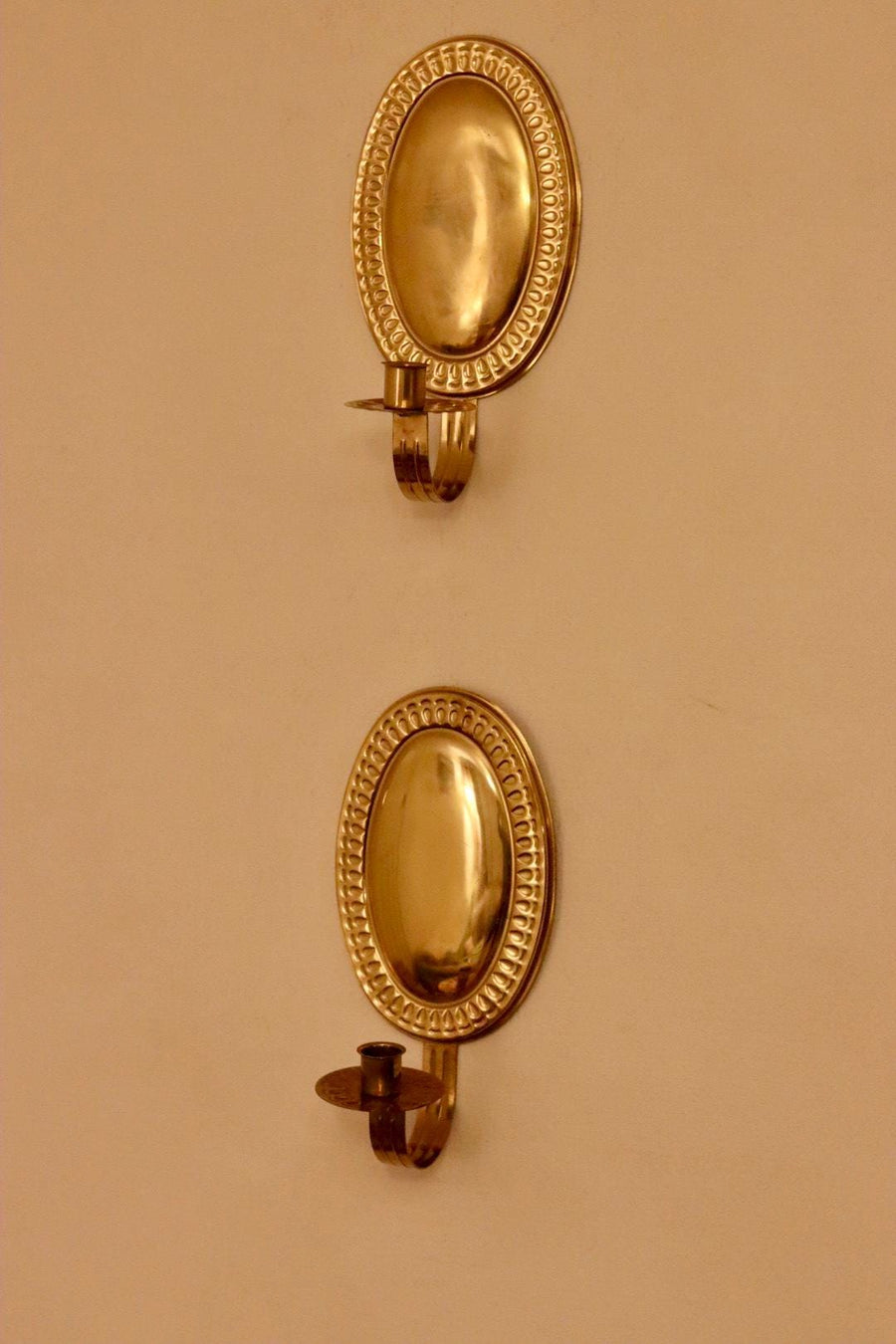 A Pair of Mid Century Swedish Brass Sconces