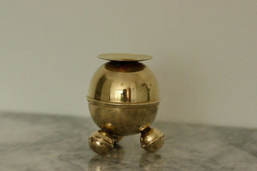Pair of Mid-Century Swedish Brass Candle Holders