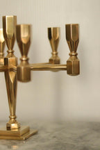 Swedish Vintage Brass Seven Arm Candelabra By Gusum
