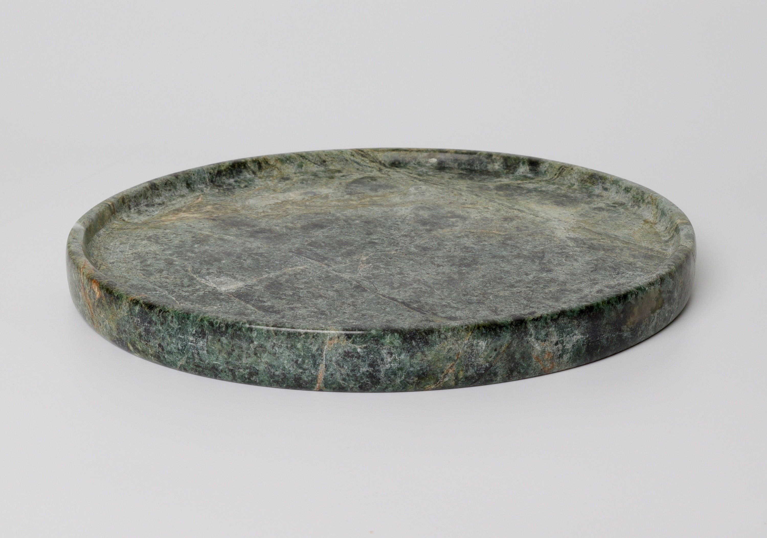 Gabriella – Indian Green Round Marble Tray  | W20cm H 2cm