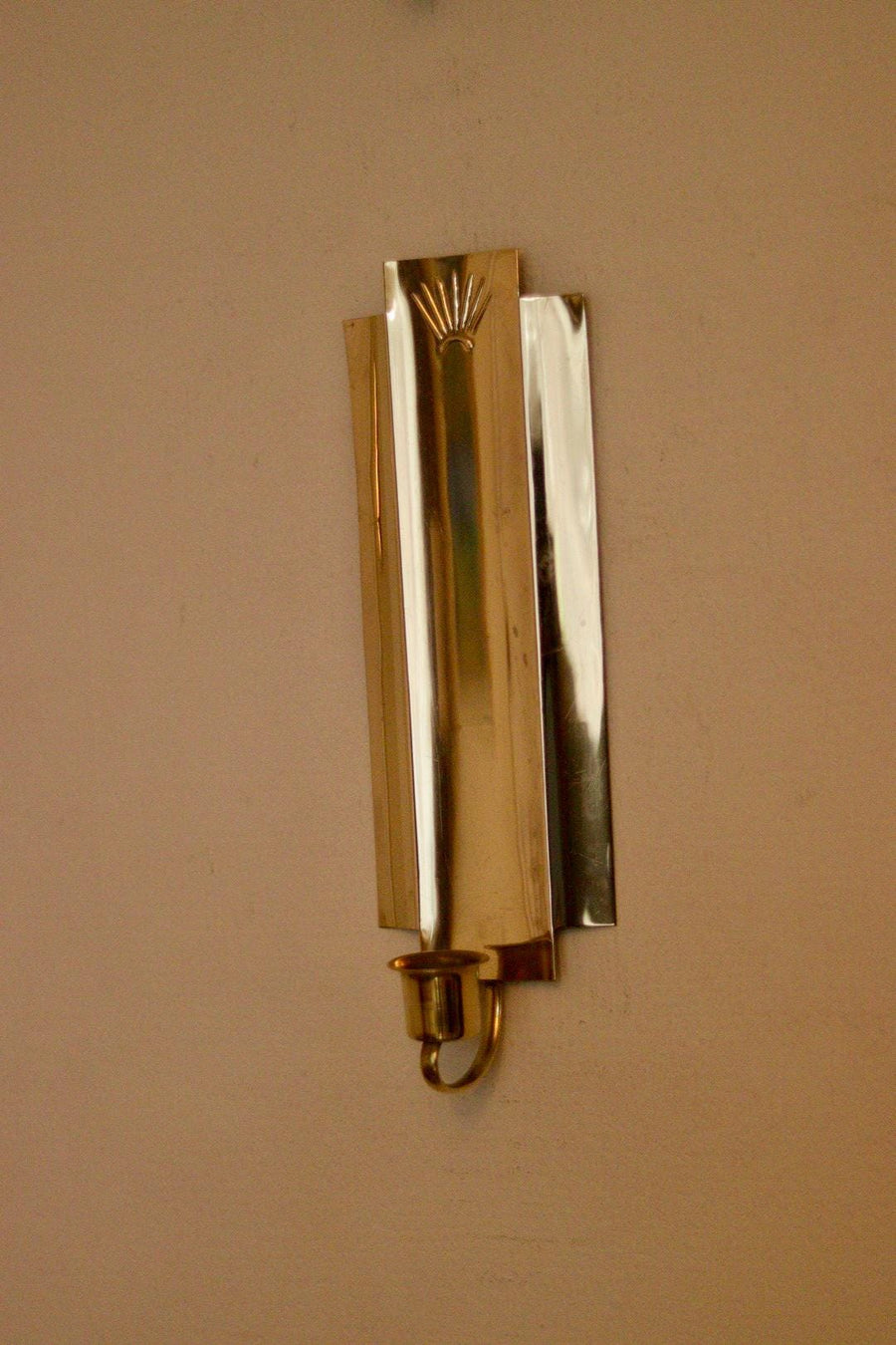 Pair Of Mid Century Swedish Brass Sconces