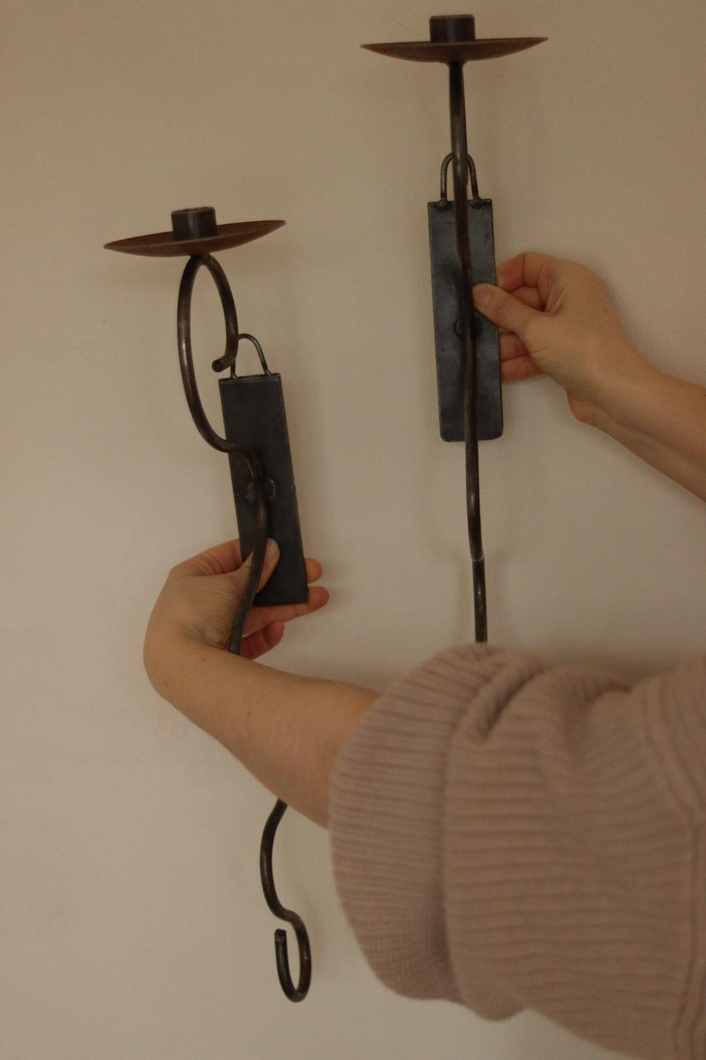 Pair of Mid-Century-Swedish Sconces with Black Coating