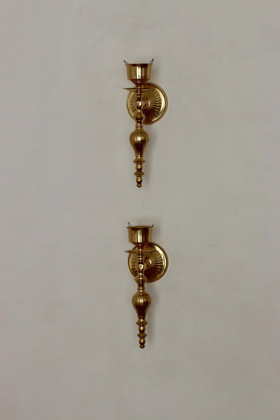 A Pair Of Vintage Brass Sconce
