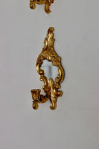 Pair of Vintage Brass Sconces with Mirror