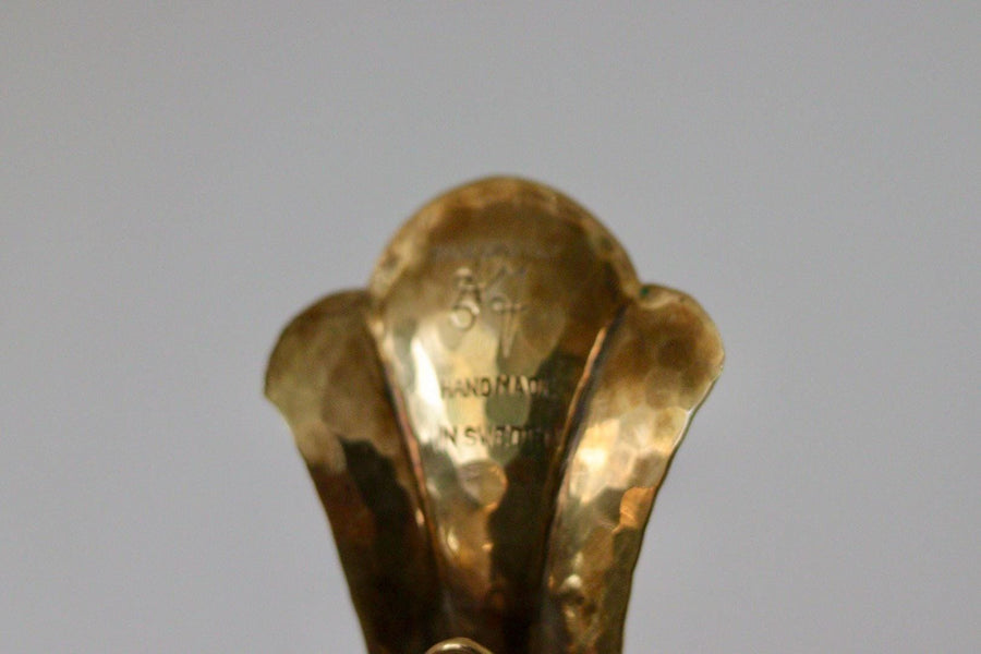 Pair Of Mid Century Swedish Brass Sconces by Arvika
