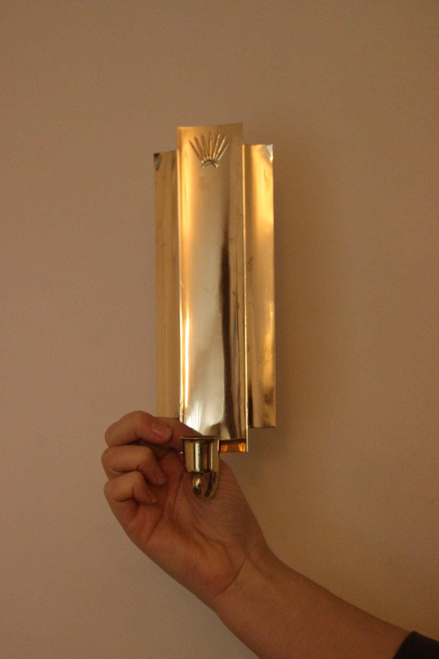 Pair Of Mid Century Swedish Brass Sconces