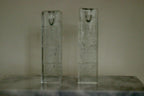 Pair Of Solid Glass Candlesticks "Arkipelago" From ittala Finland