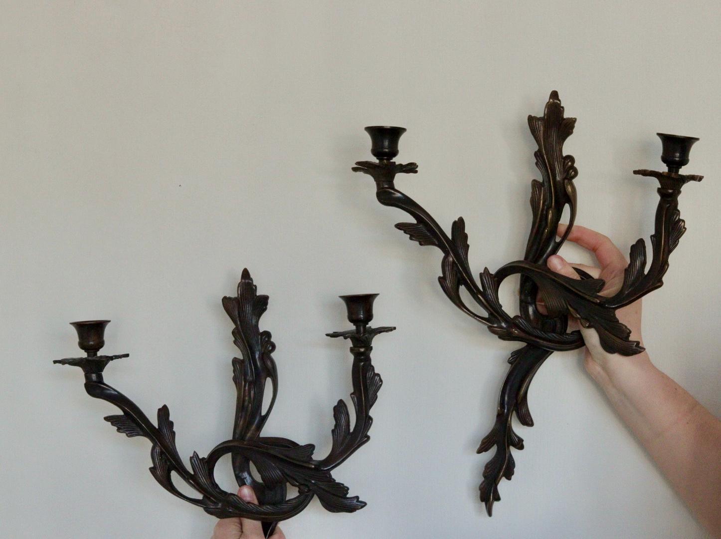 Pair of Vintage Brutalist Metal Sconces