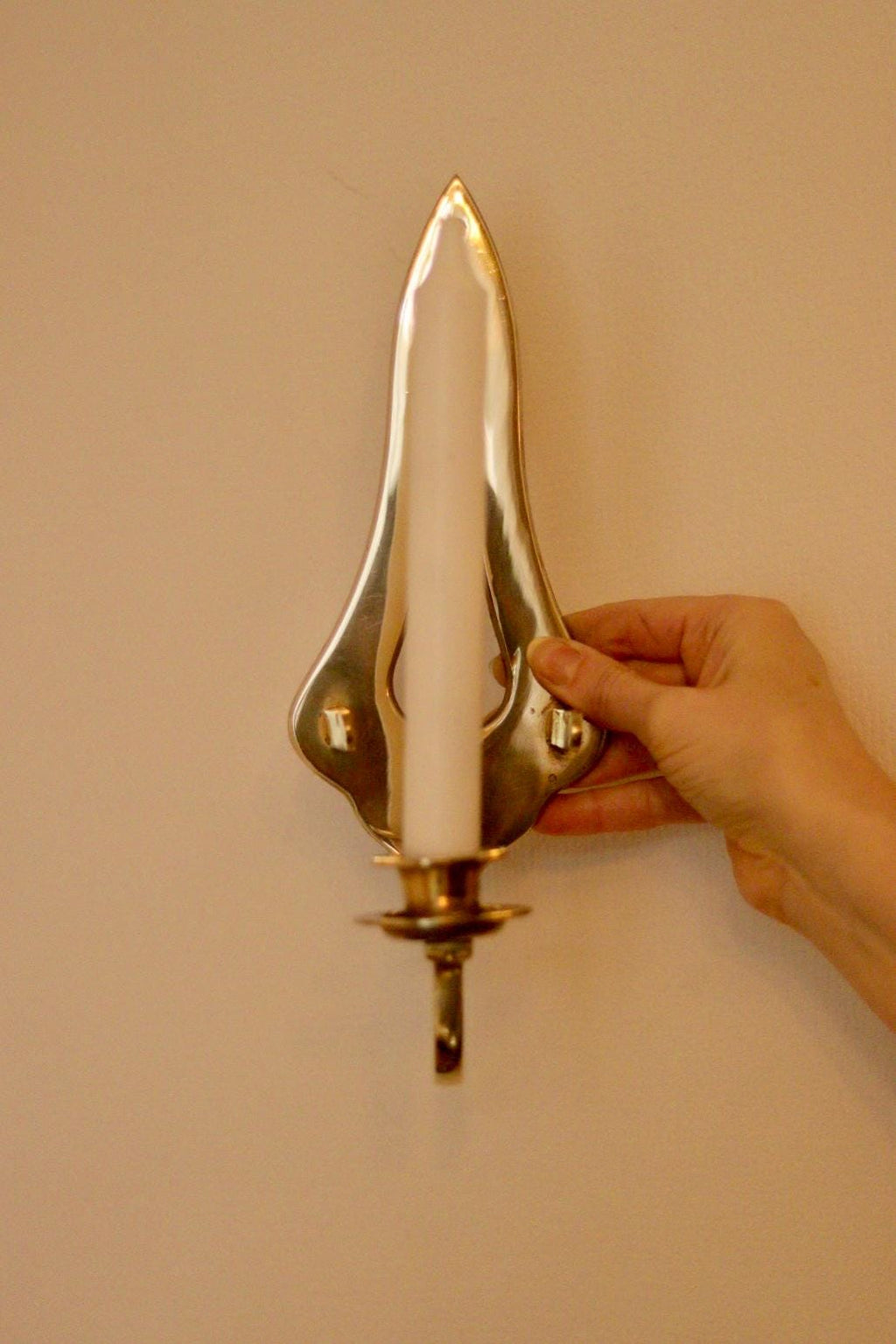 A Pair of Vintage Brass Sconces