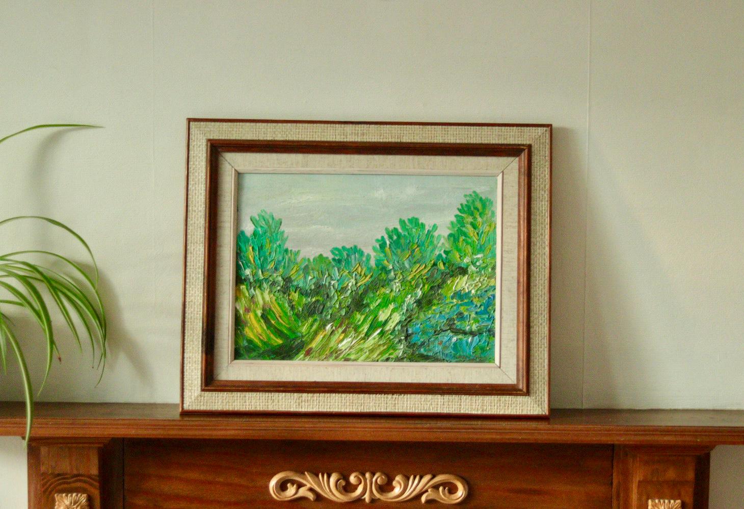 Mid-Century Original Oil on Canvas – “Vibrant Landscape”