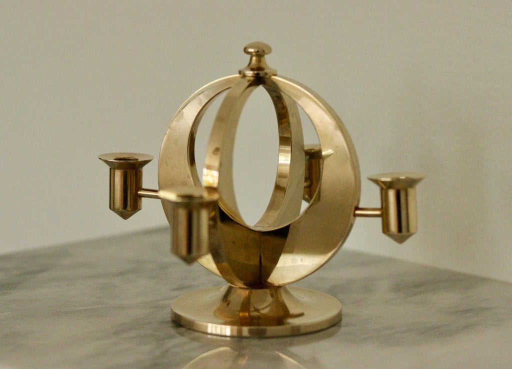 Swedish Brass Candelabra by Arthur Pe Kolbäck
