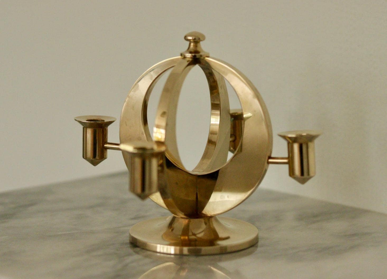 Swedish Brass Candelabra by Arthur Pe Kolbäck