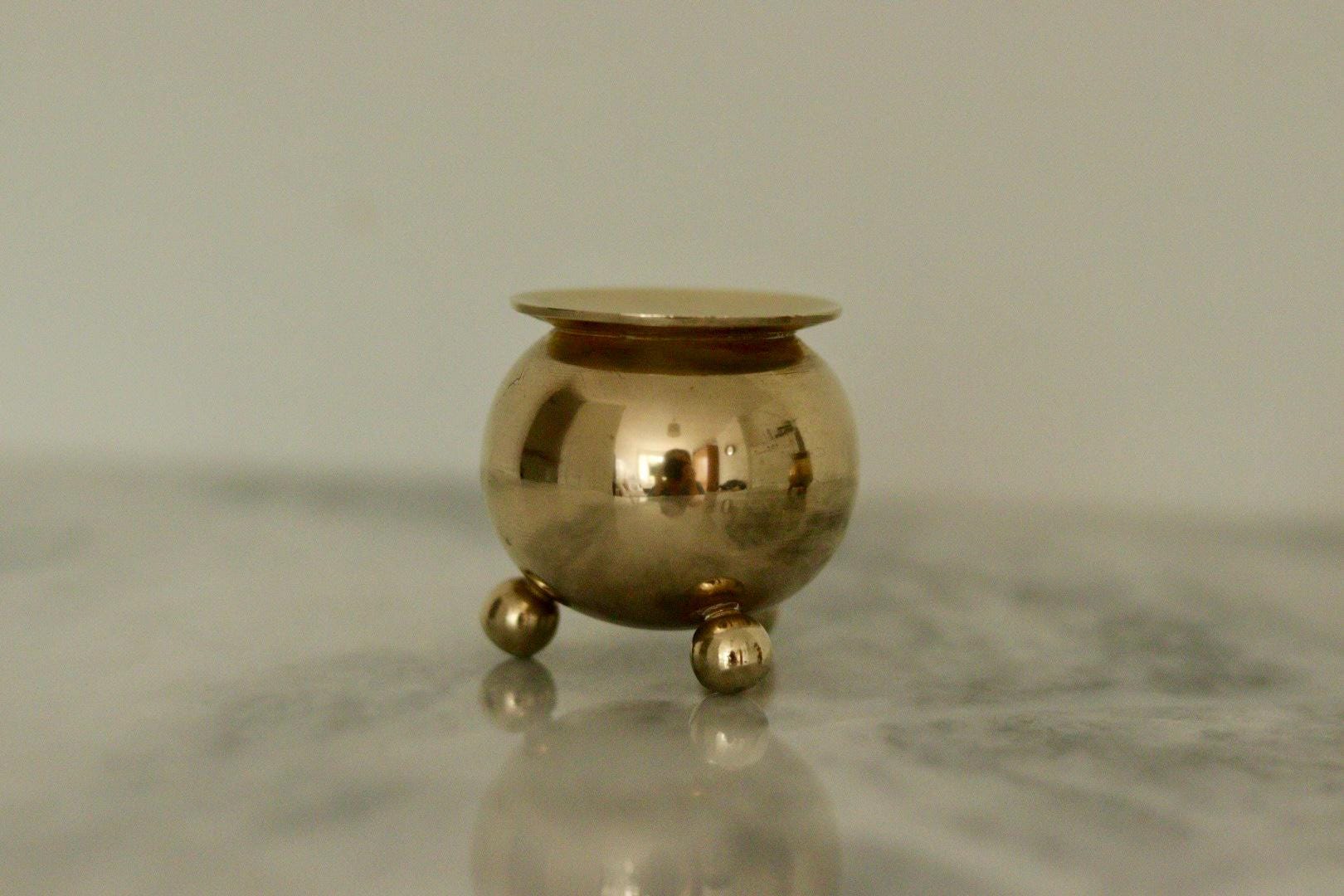 Pair of Mid-Century Swedish Brass Candle Holders