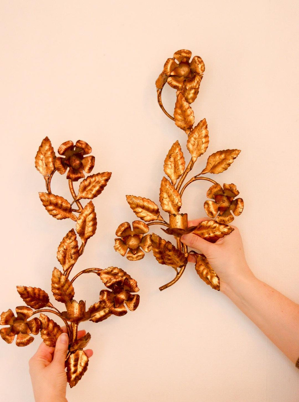 Pair of Mid-Century Italian Gilded Sconces