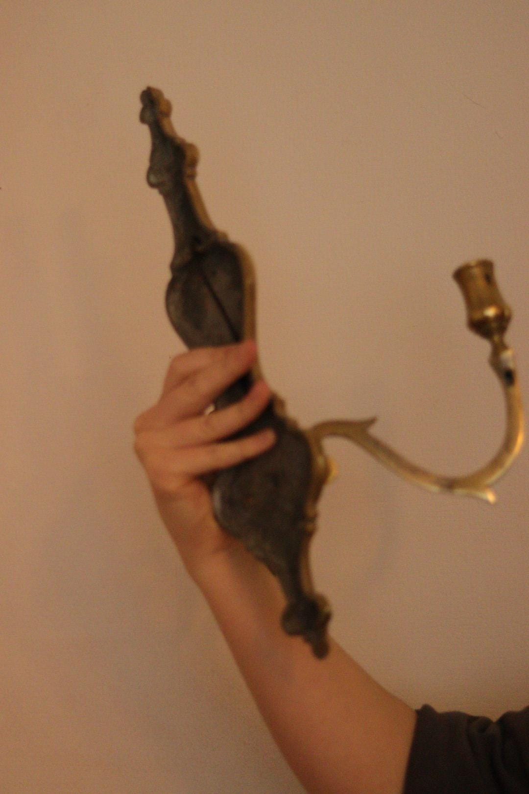 Pair of Antique  Brass Sconces