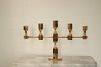 Swedish Brass Five Arm Candelabra By Gusum