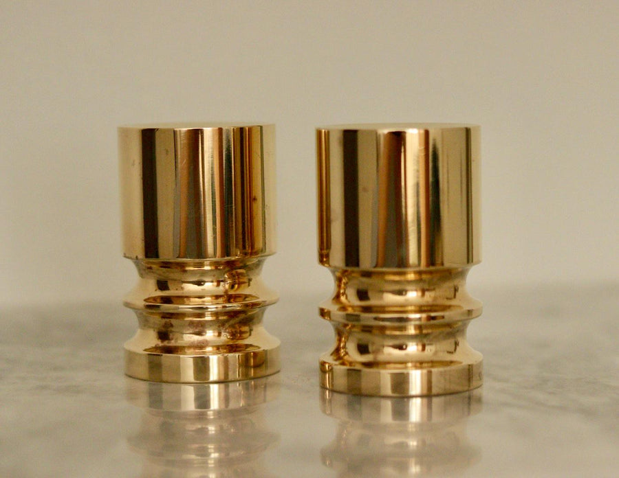 Pair of Mid-Century Swedish Brass Candle Holders