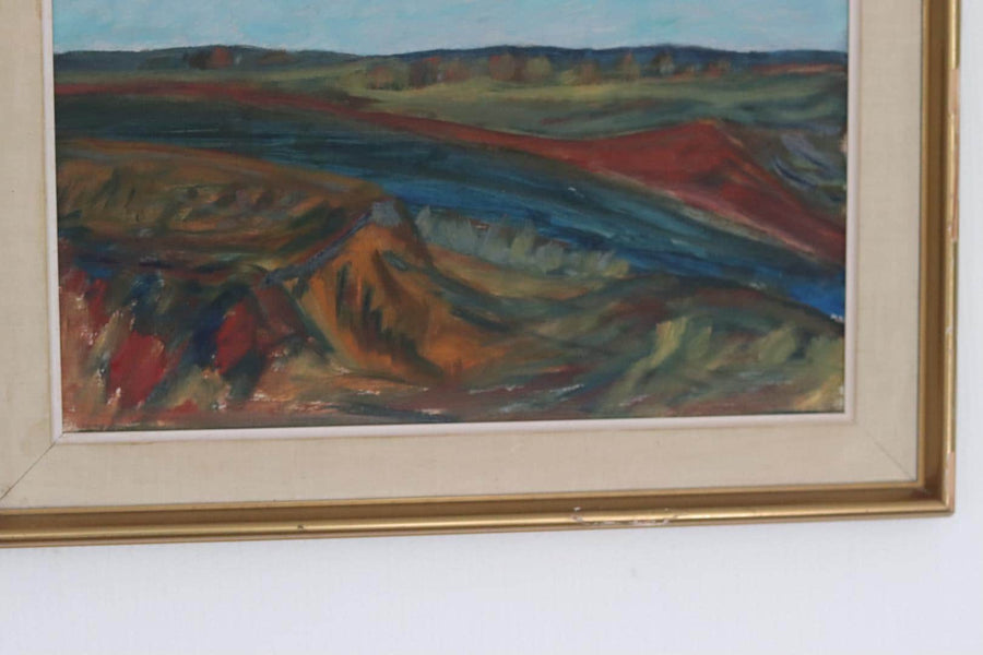 Original Mid Century Swedish Oil on Panel – “Bold Landscape”