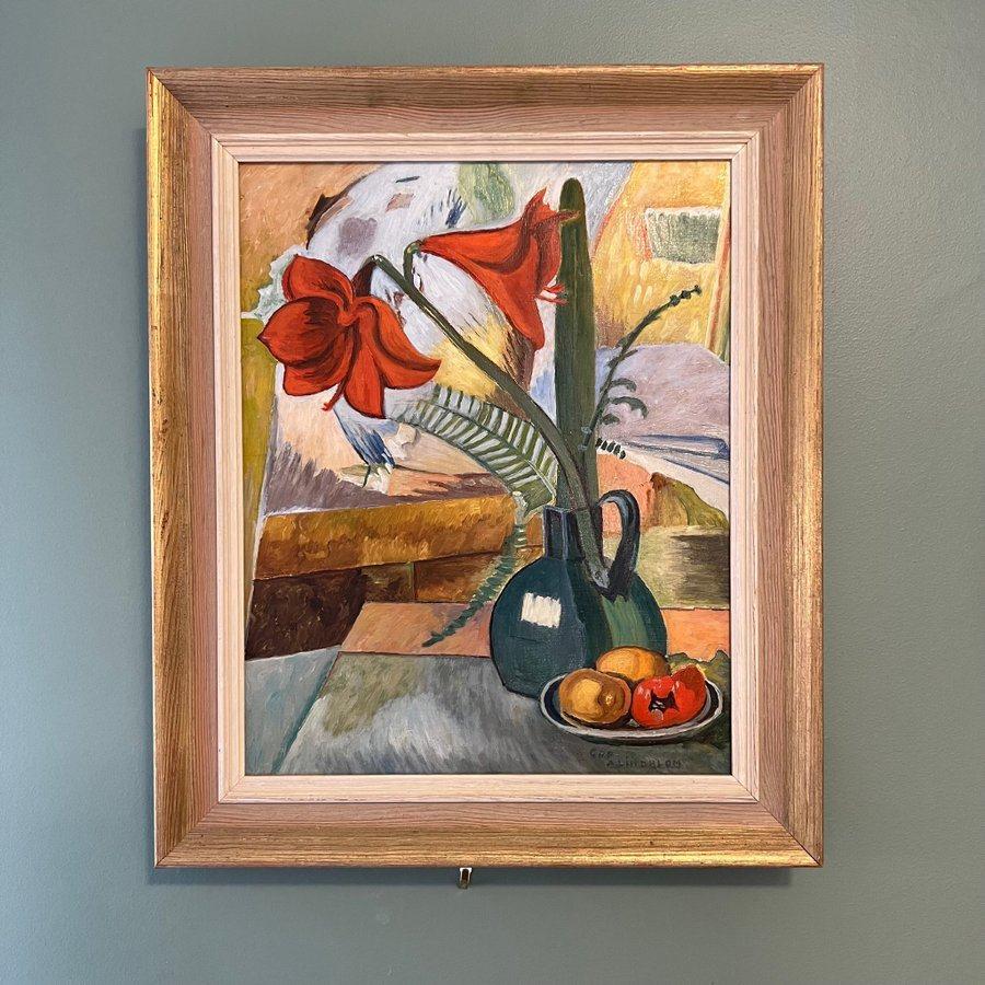 “Amaryllis and Fruit” by A. Lindblom